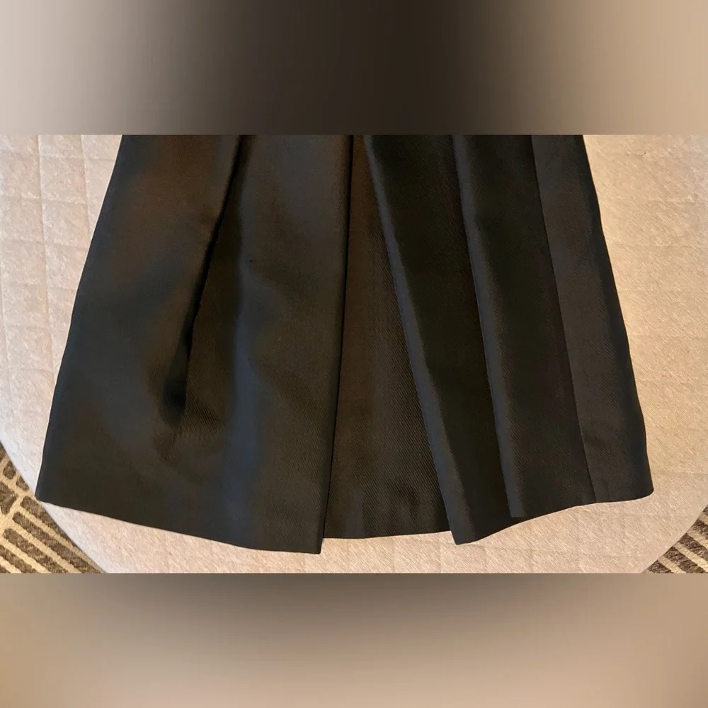TIBI Sz 10 Black Silk-Faille Midi Skirt - Picture 4 of 8